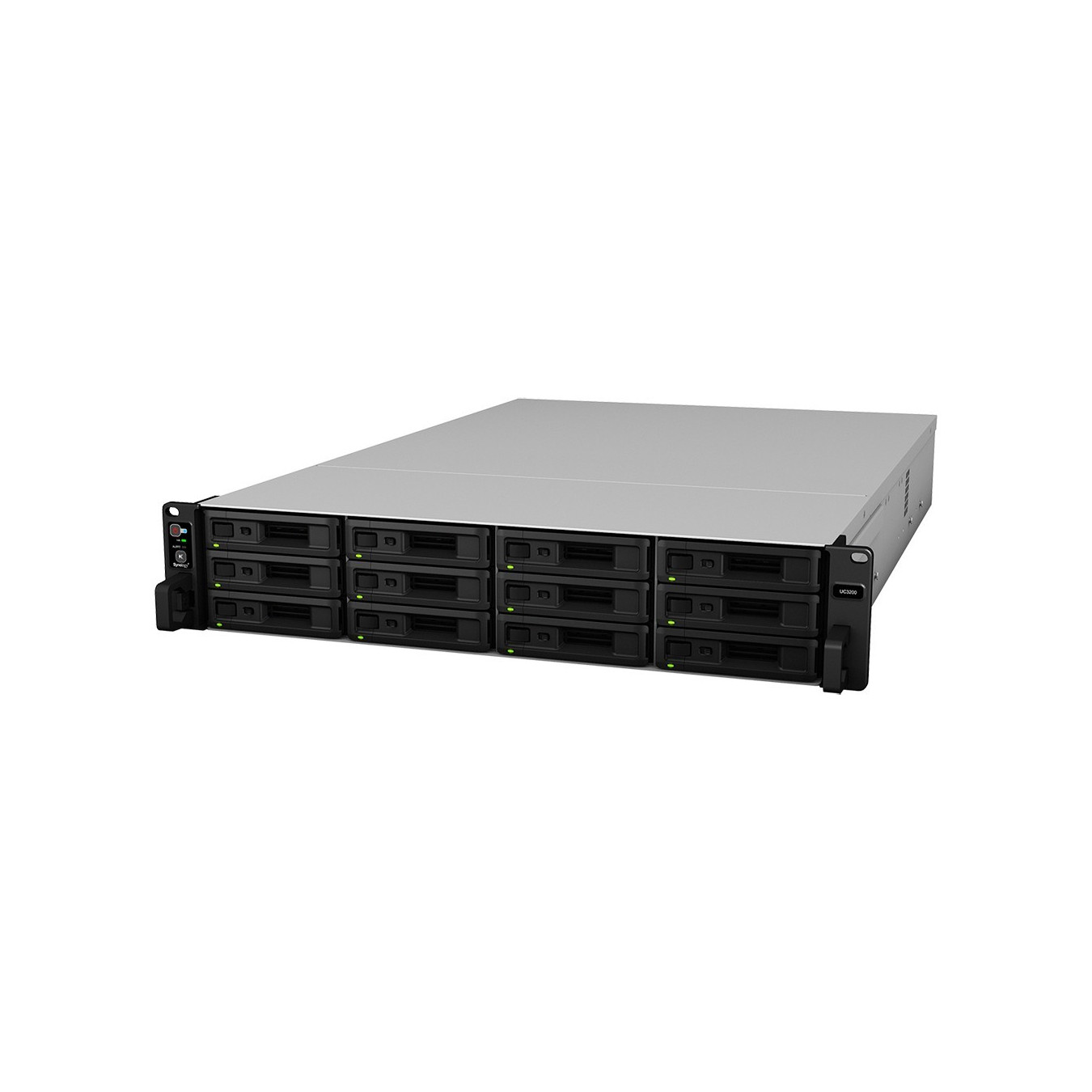 Synology Unified Controller - UC3200 - 2U Rack SAN, Intel Xeon D-1521 2.4/2.7GHz, 8GB DDR4, 12-bay SAS, Black/Grey