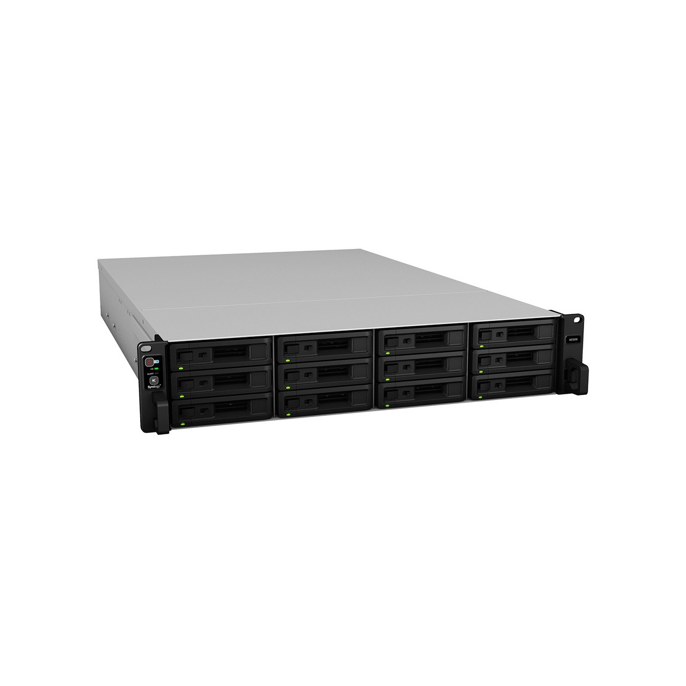 Synology Unified Controller - UC3200 - 2U Rack SAN, Intel Xeon D-1521 2.4/2.7GHz, 8GB DDR4, 12-bay SAS, Black/Grey