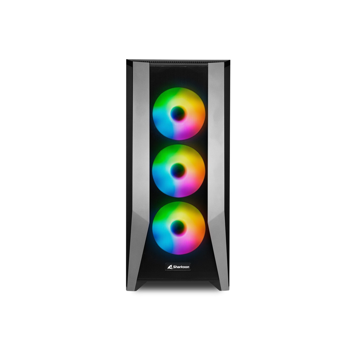 Sharkoon TG7M RGB Mid-Tower PC Case - Black, E-ATX/ATX/mATX/Mini-ITX, Tempered Glass, ARGB Fans, USB-C