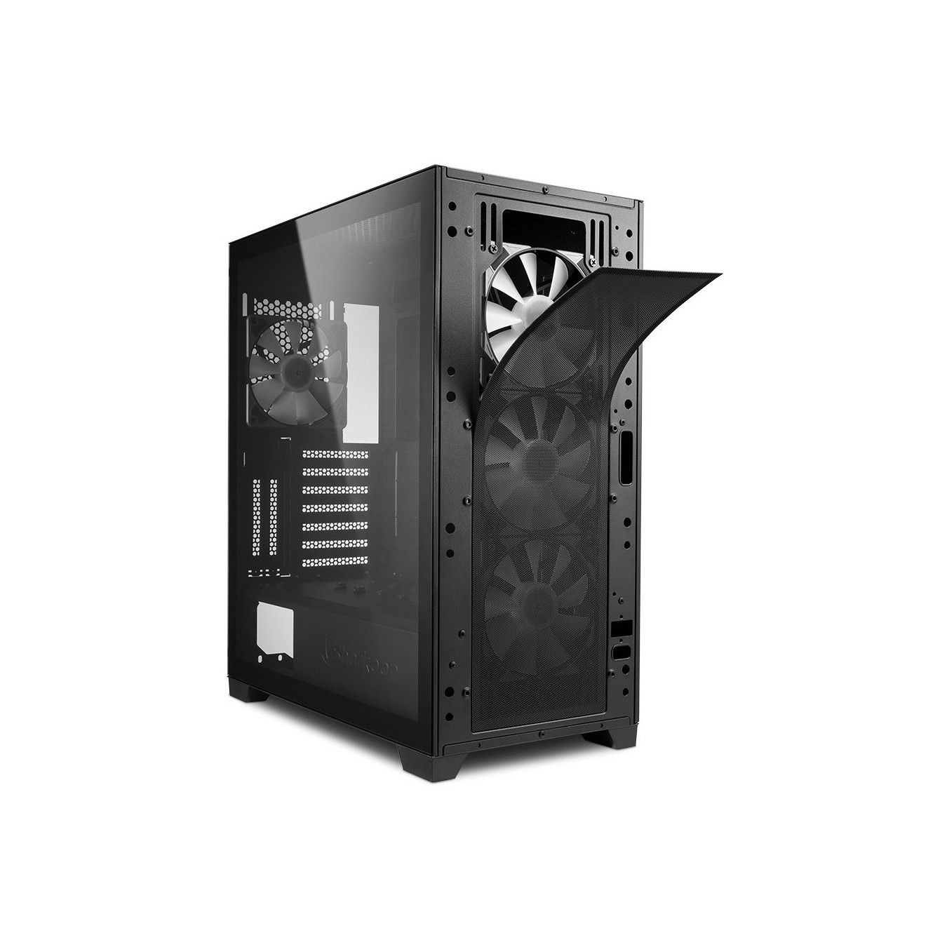 Sharkoon TG7M RGB Mid-Tower PC Case - Black, E-ATX/ATX/mATX/Mini-ITX, Tempered Glass, ARGB Fans, USB-C