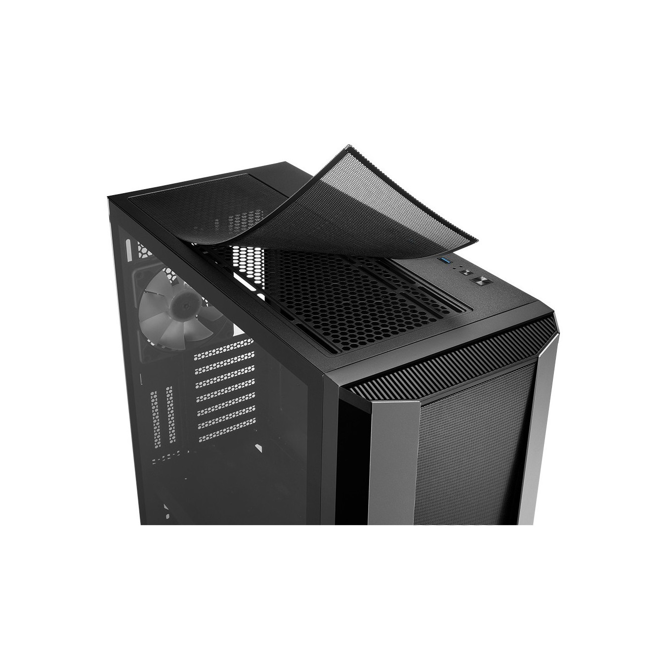 Sharkoon TG7M RGB Mid-Tower PC Case - Black, E-ATX/ATX/mATX/Mini-ITX, Tempered Glass, ARGB Fans, USB-C