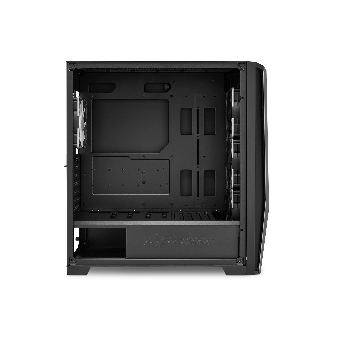 Sharkoon TG7M RGB Mid-Tower PC Case - Black, E-ATX/ATX/mATX/Mini-ITX, Tempered Glass, ARGB Fans, USB-C
