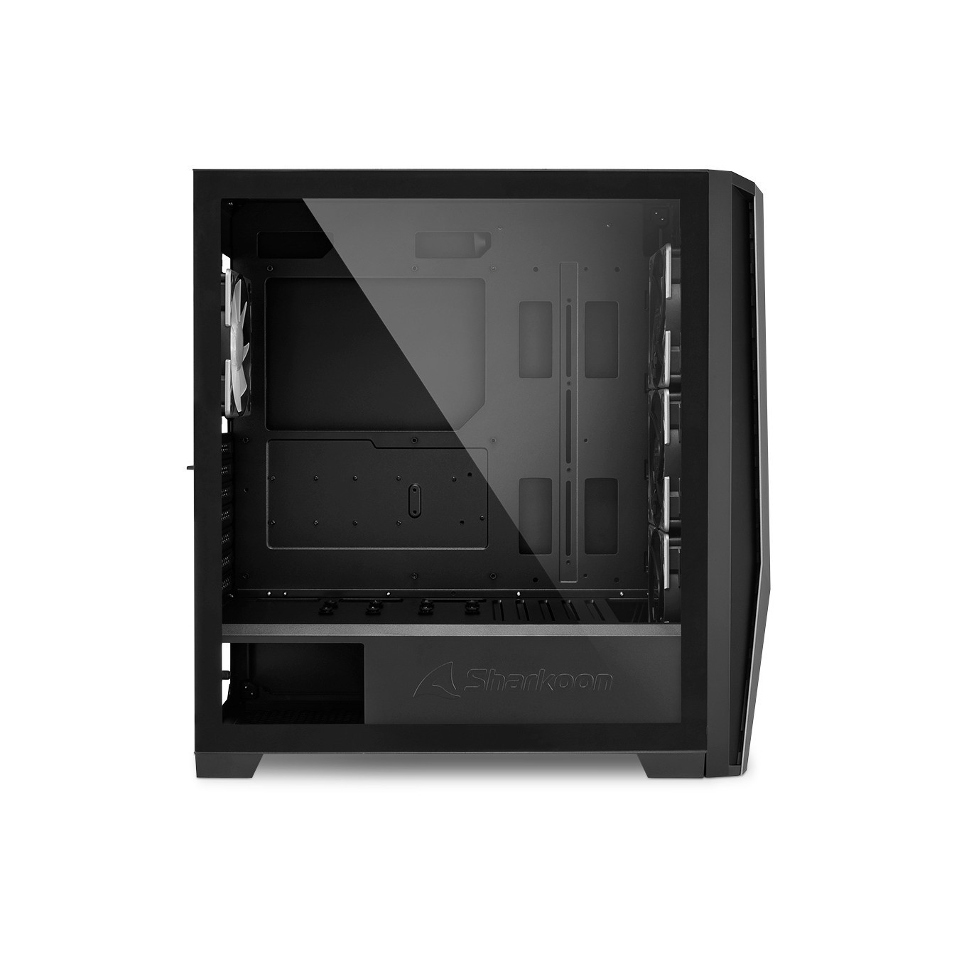 Sharkoon TG7M RGB Mid-Tower PC Case - Black, E-ATX/ATX/mATX/Mini-ITX, Tempered Glass, ARGB Fans, USB-C