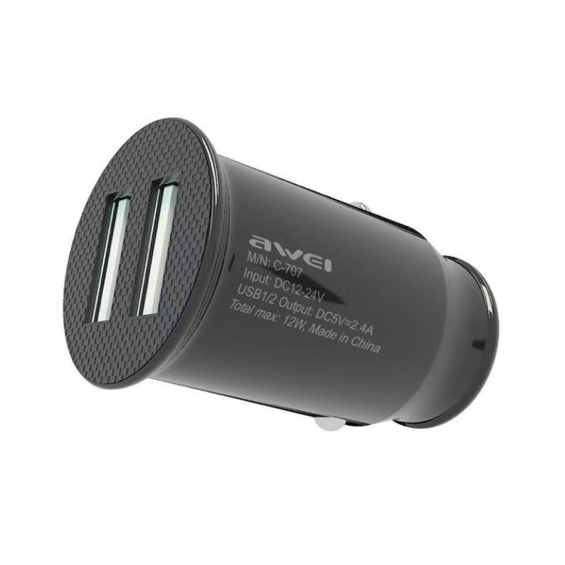 Car Charger Awei C-707 2 USB ports -  Official distributor b2b Armenius Store
