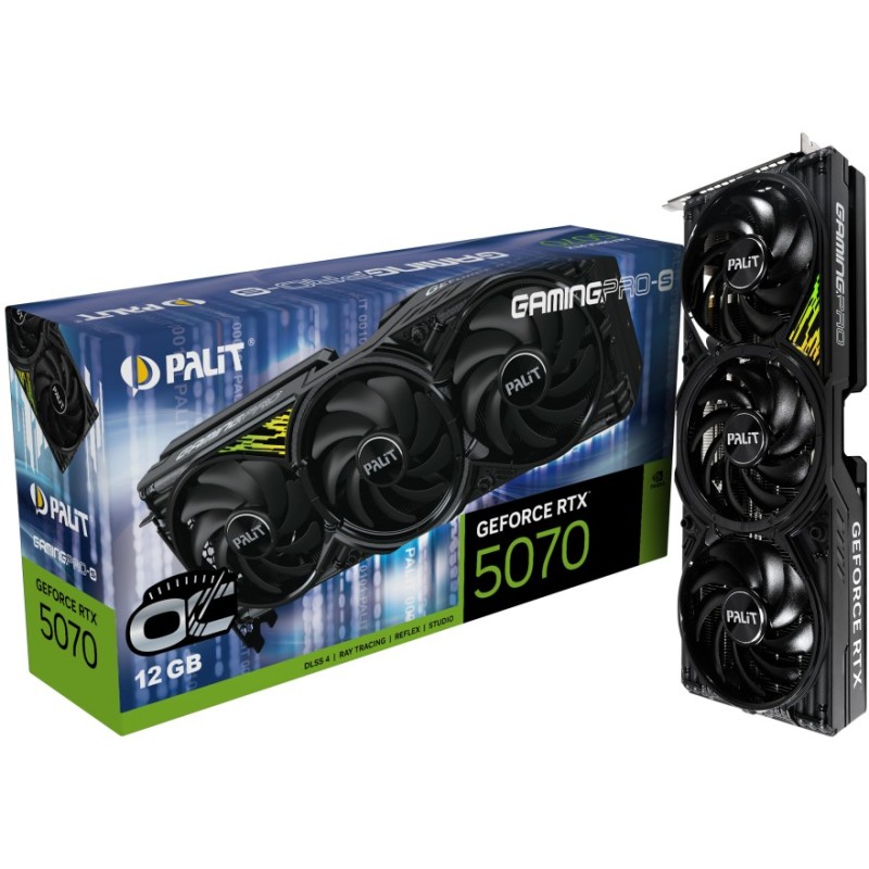 Buy Palit GeForce RTX 5070 Ti GamingPro-S OC - 16GB GDDR7, 2482 MHz Boost, Black in Cyprus, Nicosia, Limassol, Larnaka, Pafos