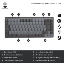 Buy Logitech MX Mechanical Mini - Graphite - Low-Profile TKL Wireless Mechanical... in Cyprus, Nicosia, Limassol, Larnaka, Pafos