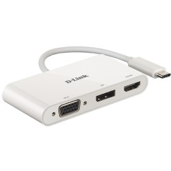 Buy D-Link USB-C 3-Port Hub DUB-V310 - HDMI/DisplayPort/VGA, 4K30, Passive, White in Cyprus, Nicosia, Limassol, Larnaka, Pafos
