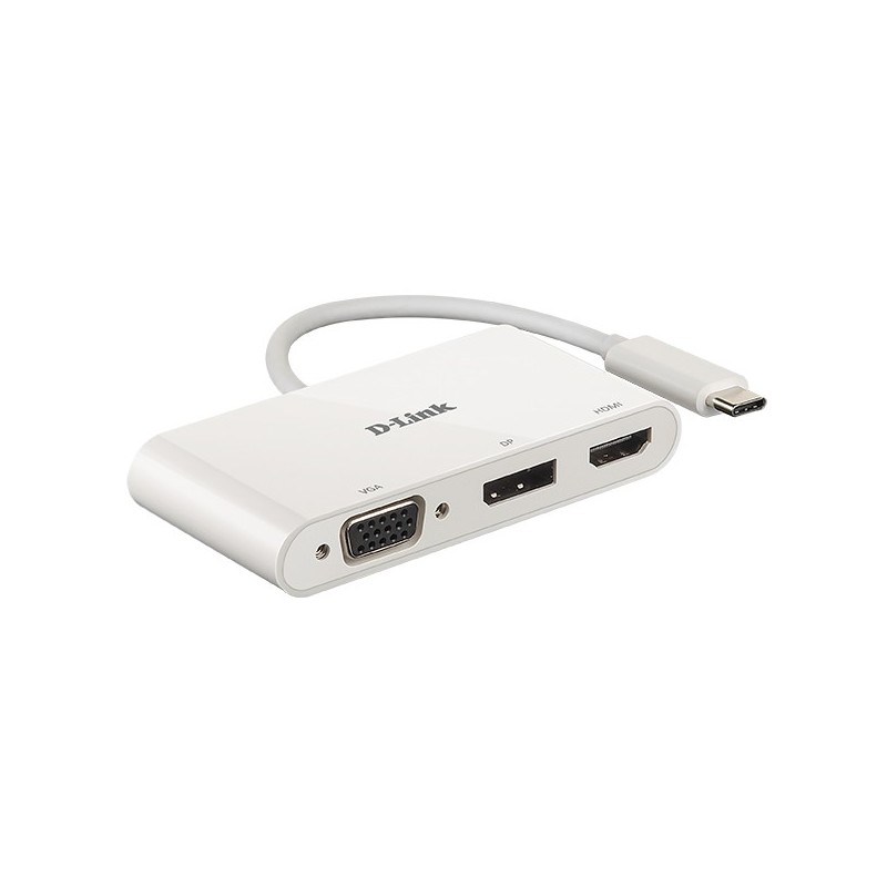 Buy D-Link USB-C 3-Port Hub DUB-V310 - HDMI/DisplayPort/VGA, 4K30, Passive, White in Cyprus, Nicosia, Limassol, Larnaka, Pafos