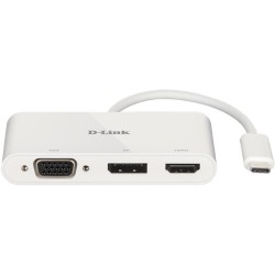 Buy D-Link USB-C 3-Port Hub DUB-V310 - HDMI/DisplayPort/VGA, 4K30, Passive, White in Cyprus, Nicosia, Limassol, Larnaka, Pafos