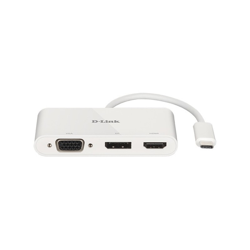 Buy D-Link USB-C 3-Port Hub DUB-V310 - HDMI/DisplayPort/VGA, 4K30, Passive, White in Cyprus, Nicosia, Limassol, Larnaka, Pafos