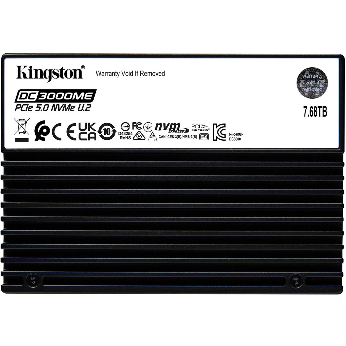 Kingston DC3000ME 7.68TB U.2 NVMe PCIe Gen5 Enterprise SSD - 3D eTLC, TCG Opal, Power-Loss Protection