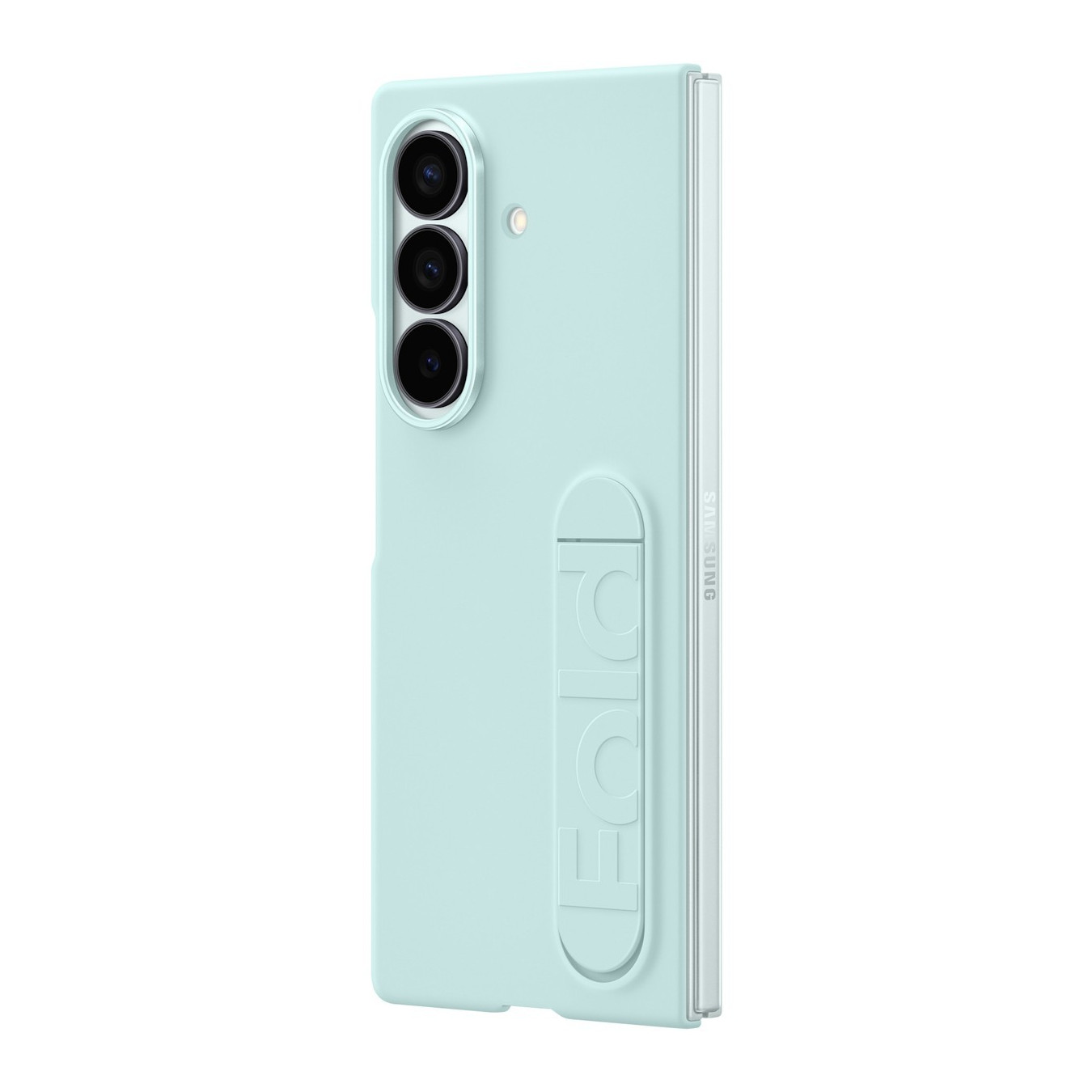 Samsung Silicone Case for Galaxy Z Fold7 - Mint (Light Cyan) Silicone Cover with Desktop Stand