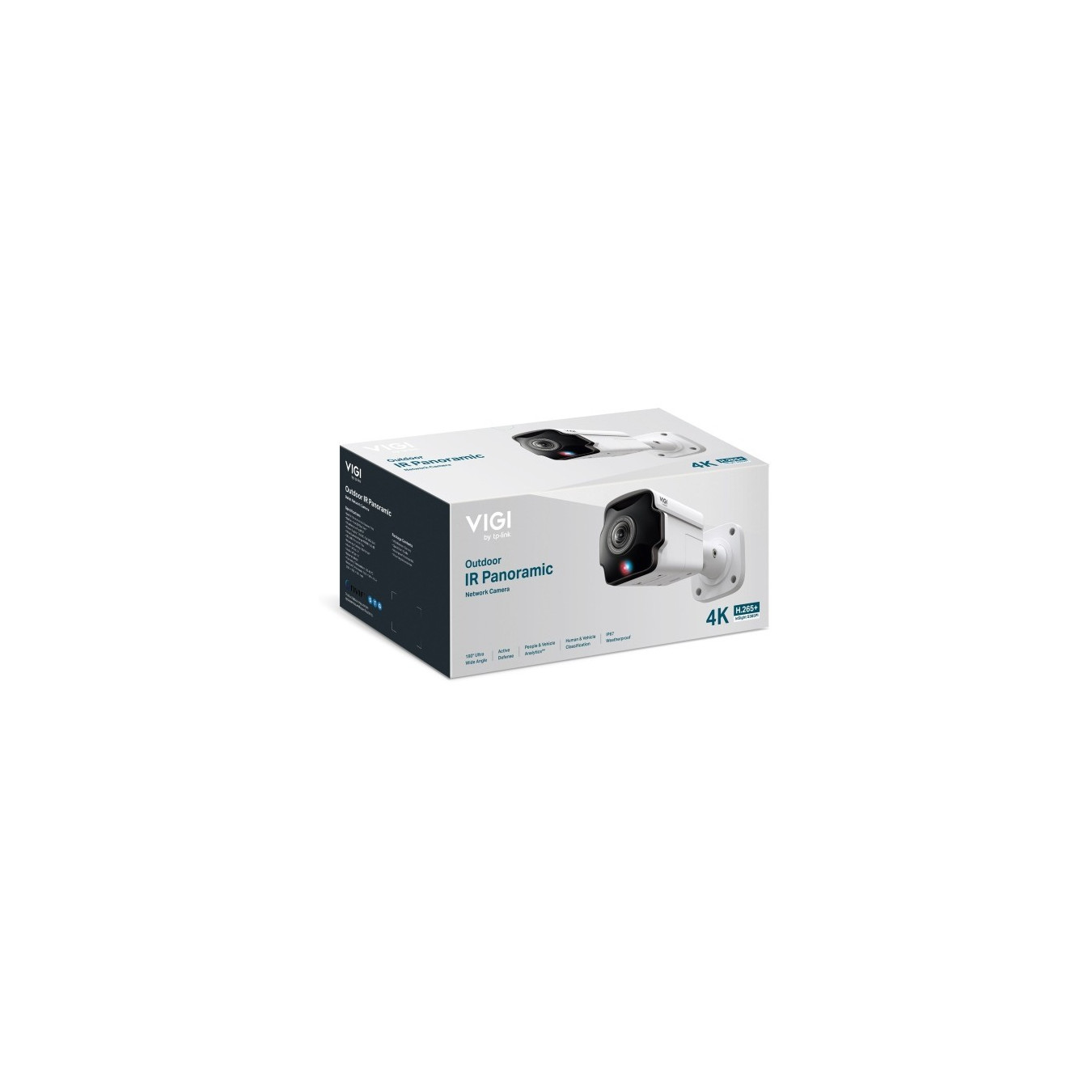 TP-Link Omada VIGI InSight S385PI(UN) - 8MP (4K) Outdoor IR Panoramic Bullet Camera, 180° View, IP67, White