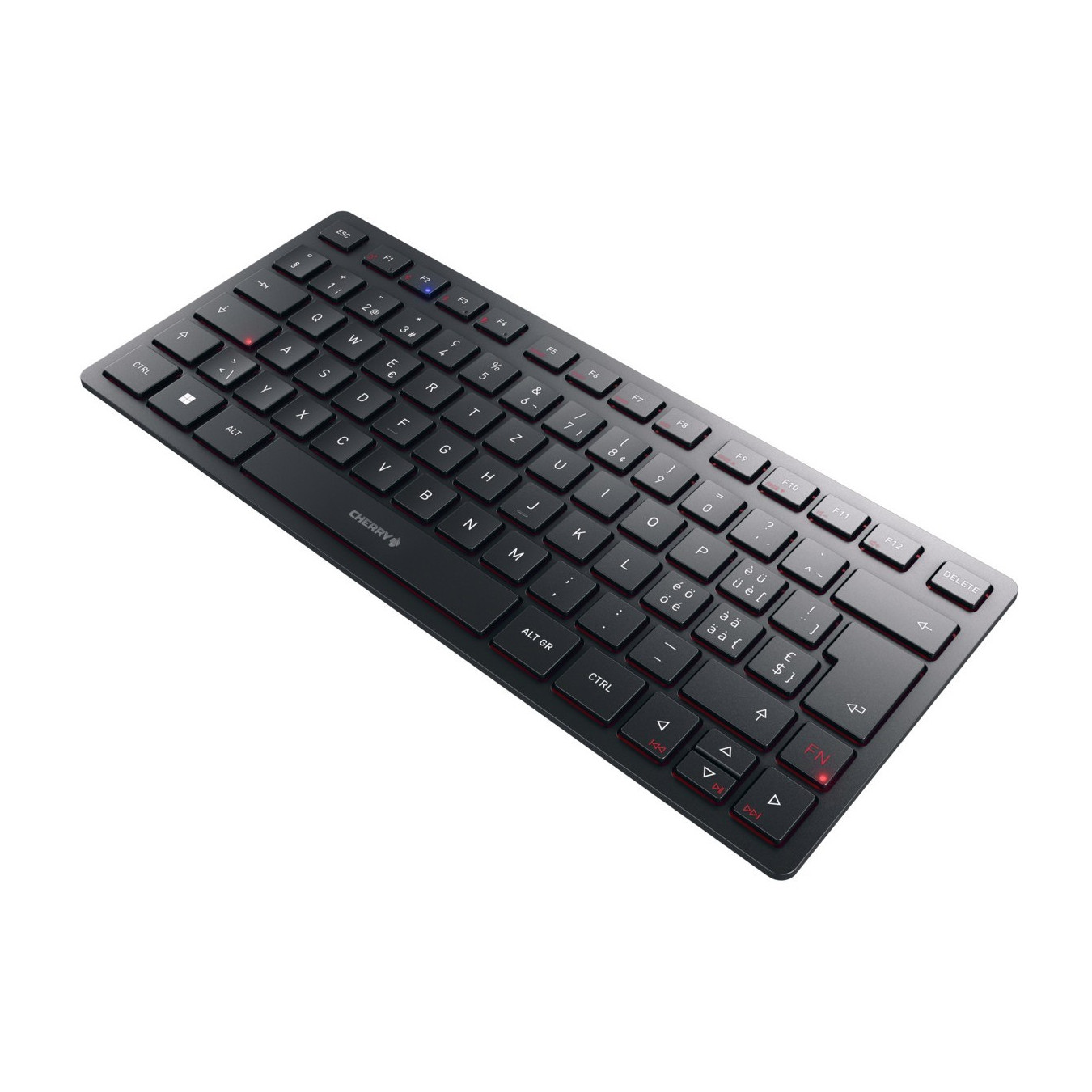 CHERRY KW 9200 MINI - 75% Tri-Mode Wireless Keyboard (USB-C/2.4GHz/Bluetooth 5.0) - Black, Swiss CH QWERTZ