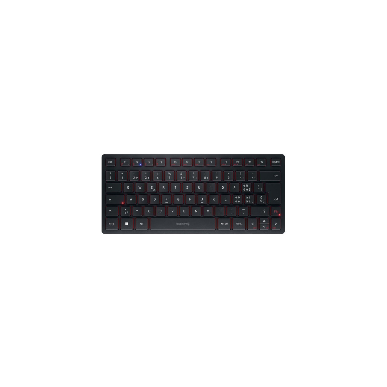 CHERRY KW 9200 MINI - 75% Tri-Mode Wireless Keyboard (USB-C/2.4GHz/Bluetooth 5.0) - Black, Swiss CH QWERTZ