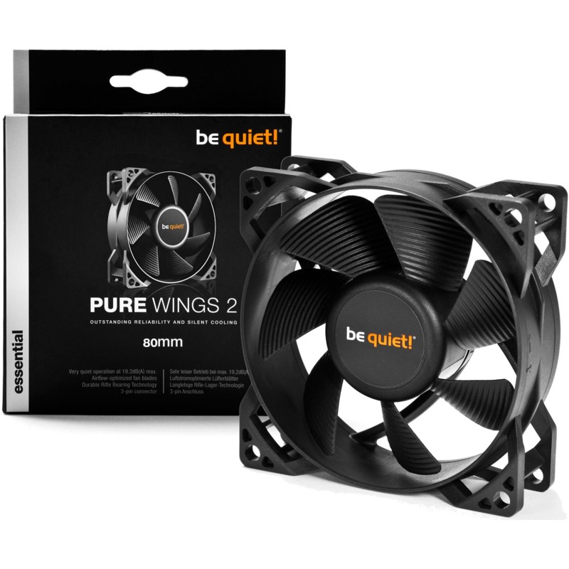 Buy be quiet! Pure Wings 2 80mm Case Fan - Black, 1900 RPM, Low-Noise (18.2 dB) in Cyprus, Nicosia, Limassol, Larnaka, Pafos