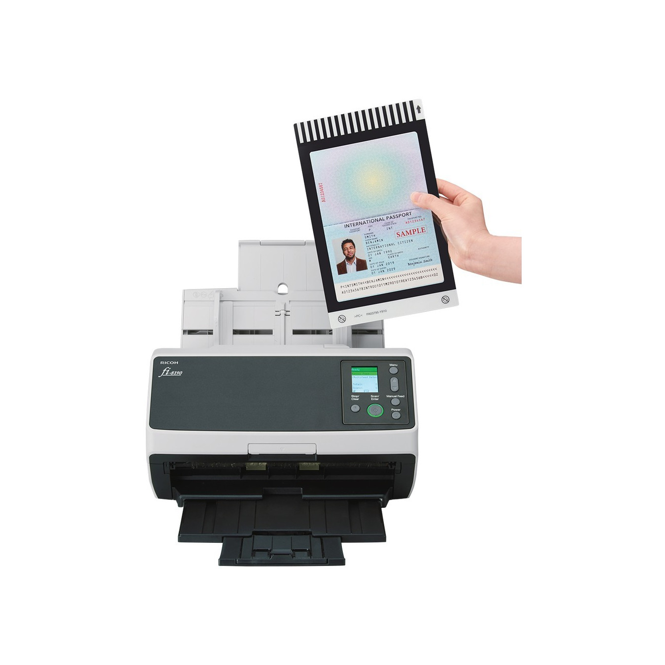 Fujitsu fi-8190 Document Scanner - ADF Duplex, 90 ppm, USB 3.2 Gen1 & LAN - Black/Grey — Buy in Cyprus with Fast Delivery