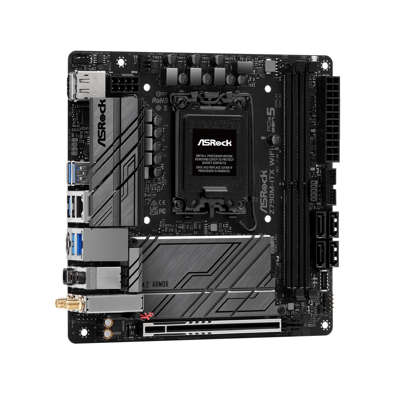 ASRock Z790M-ITX WiFi - Mini-ITX LGA1700 Motherboard - DDR5, 64GB Max, PCIe 5.0, Wi-Fi 6E, 2.5Gb LAN
