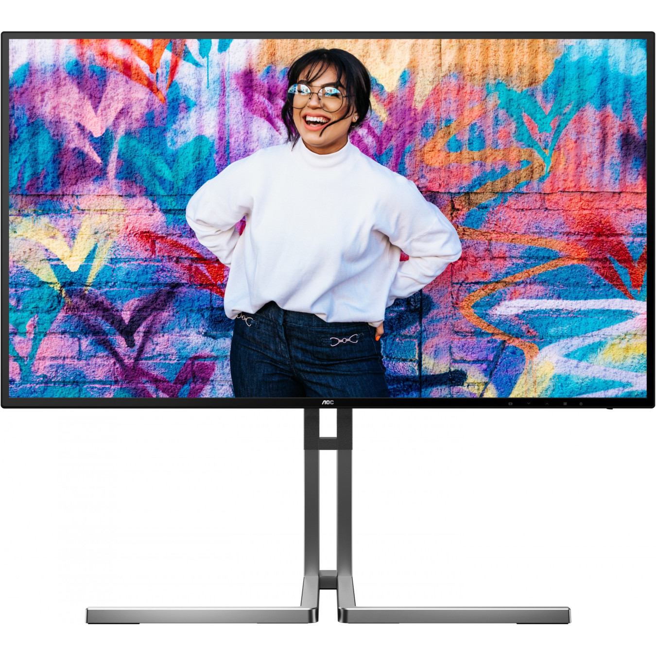 AOC U27U3CV 4K Nano IPS Monitor - U27U3CV - Black, 27 inch, 3840x2160, 60 Hz, HDR400, USB-C PD 96 W, 2x HDMI 2.0, DP 1.4