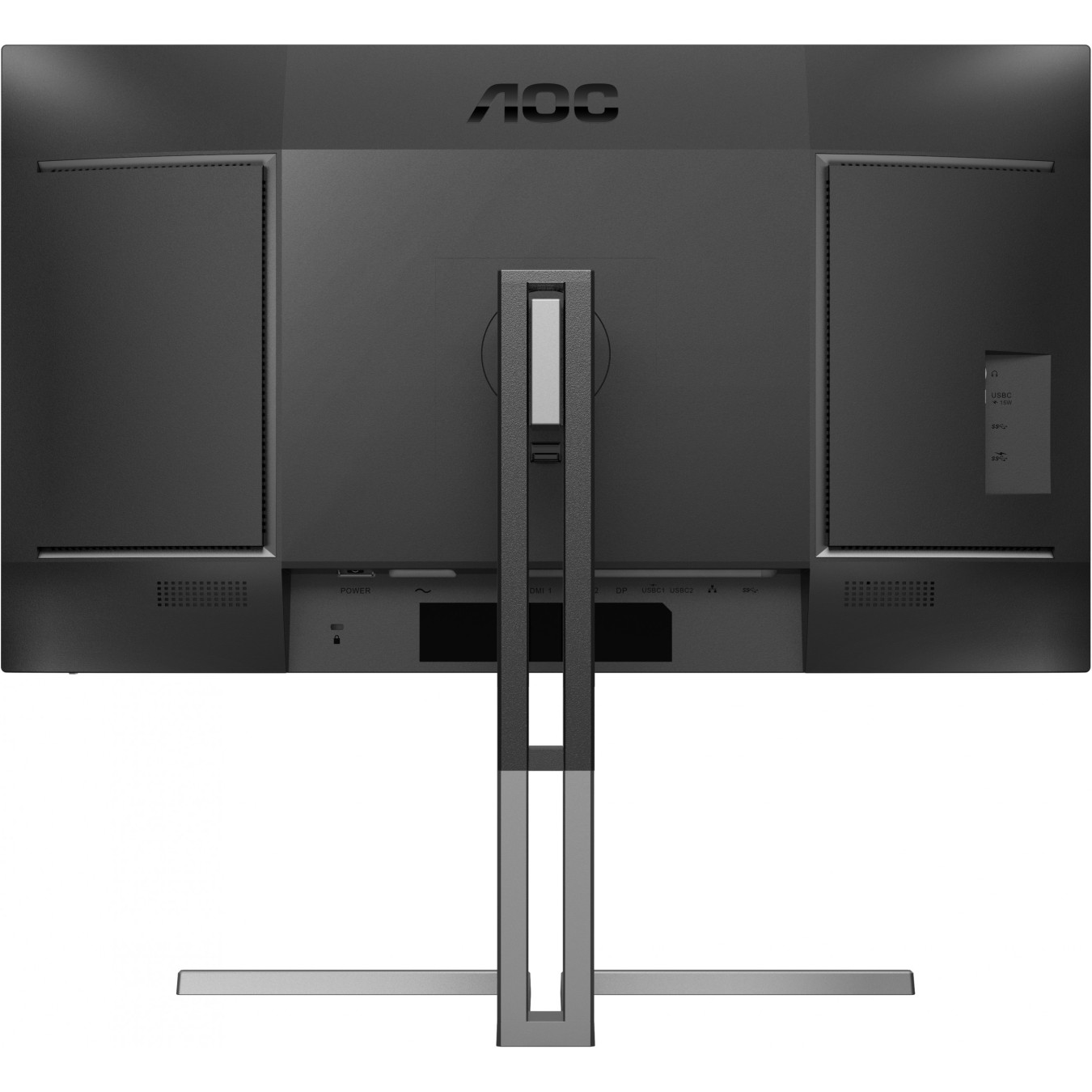 AOC U27U3CV 4K Nano IPS Monitor - U27U3CV - Black, 27 inch, 3840x2160, 60 Hz, HDR400, USB-C PD 96 W, 2x HDMI 2.0, DP 1.4