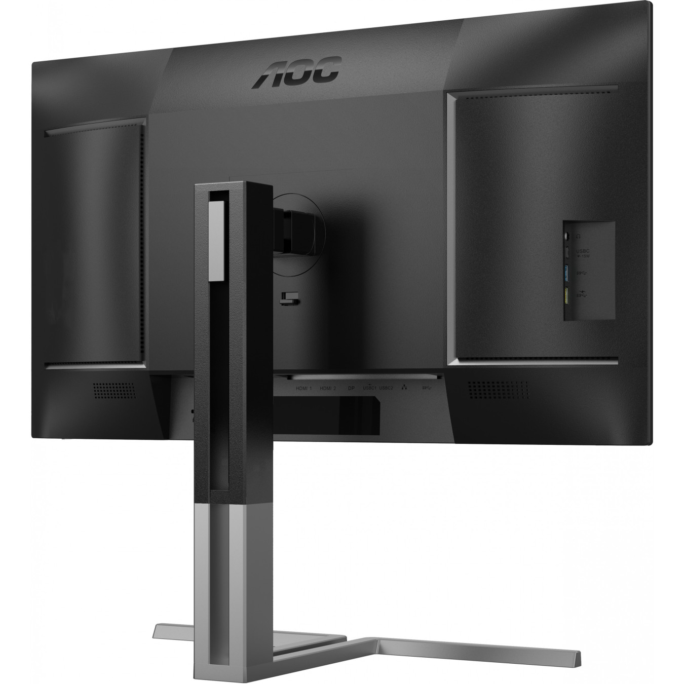 AOC U27U3CV 4K Nano IPS Monitor - U27U3CV - Black, 27 inch, 3840x2160, 60 Hz, HDR400, USB-C PD 96 W, 2x HDMI 2.0, DP 1.4