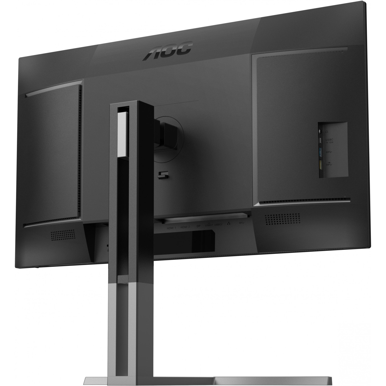 AOC U27U3CV 4K Nano IPS Monitor - U27U3CV - Black, 27 inch, 3840x2160, 60 Hz, HDR400, USB-C PD 96 W, 2x HDMI 2.0, DP 1.4