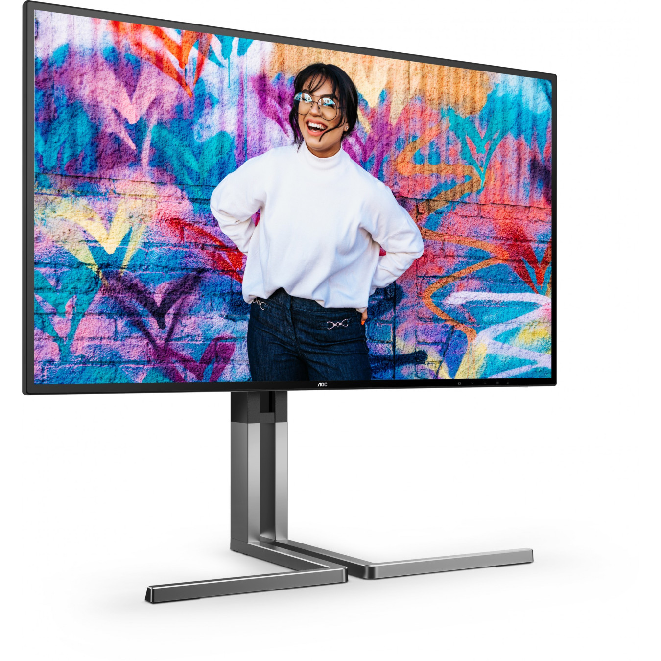 AOC U27U3CV 4K Nano IPS Monitor - U27U3CV - Black, 27 inch, 3840x2160, 60 Hz, HDR400, USB-C PD 96 W, 2x HDMI 2.0, DP 1.4