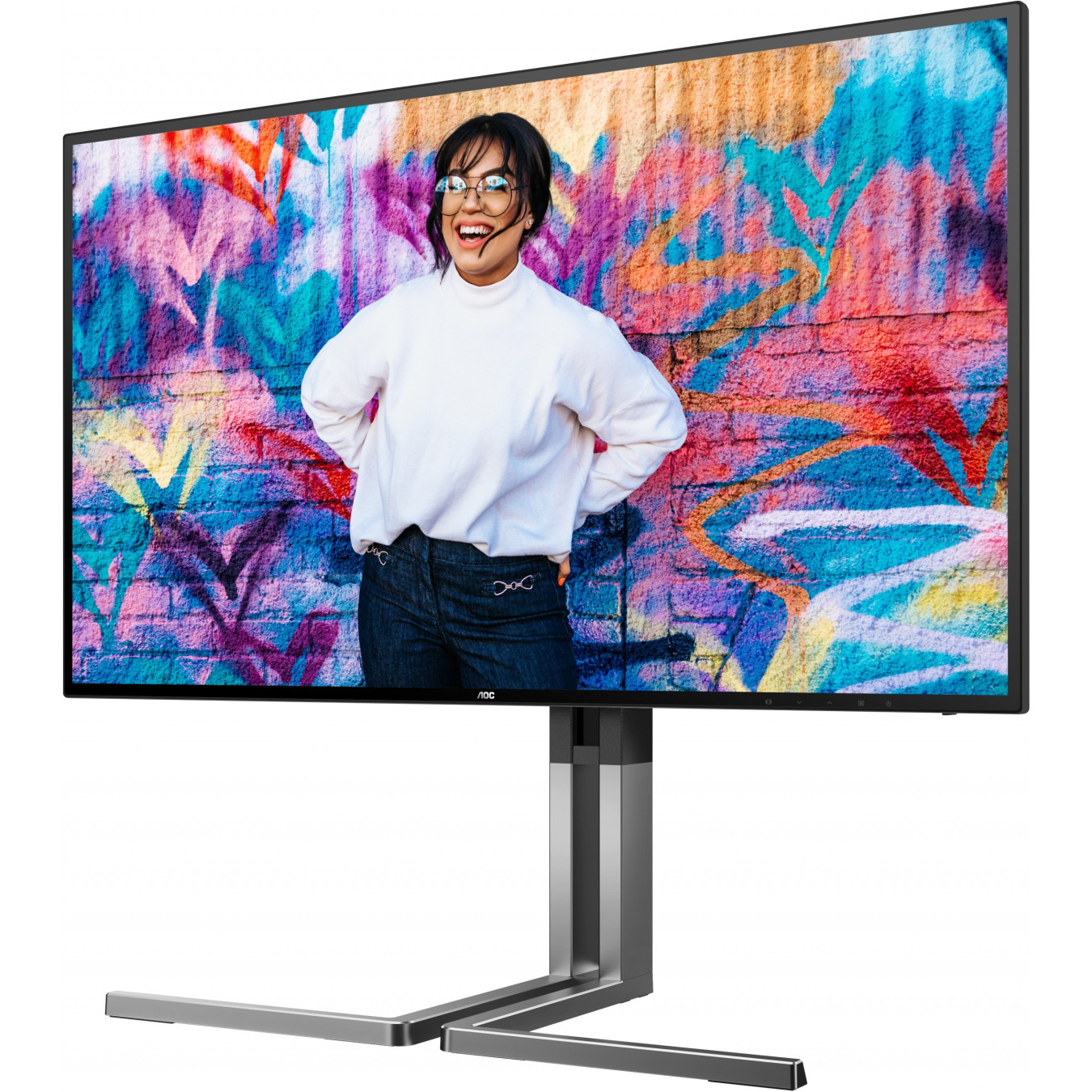 AOC U27U3CV 4K Nano IPS Monitor - U27U3CV - Black, 27 inch, 3840x2160, 60 Hz, HDR400, USB-C PD 96 W, 2x HDMI 2.0, DP 1.4