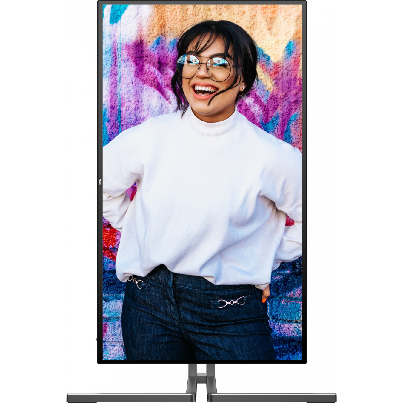 AOC U27U3CV 4K Nano IPS Monitor - U27U3CV - Black, 27 inch, 3840x2160, 60 Hz, HDR400, USB-C PD 96 W, 2x HDMI 2.0, DP 1.4