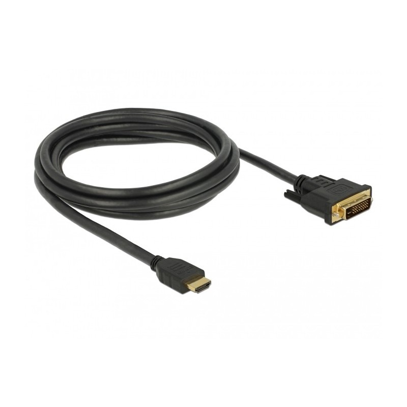 Buy DELOCK HDMI to DVI Cable Bidirectional - 85654 - Black, 2 m, Gold-plated in Cyprus, Nicosia, Limassol, Larnaka, Pafos