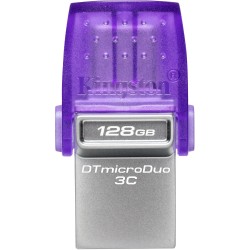 Buy STICK 128GB Kingston DataTraveler microDuo USB3.2 - DTDUO3C - Purple, Stainl... in Cyprus, Nicosia, Limassol, Larnaka, Pafos