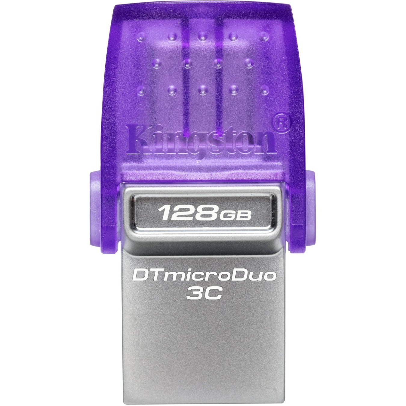STICK 128GB Kingston DataTraveler microDuo USB3.2 - DTDUO3C - Purple, Stainless steel, USB-C + USB-A, USB 3.2 Gen1