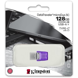 Buy STICK 128GB Kingston DataTraveler microDuo USB3.2 - DTDUO3C - Purple, Stainl... in Cyprus, Nicosia, Limassol, Larnaka, Pafos