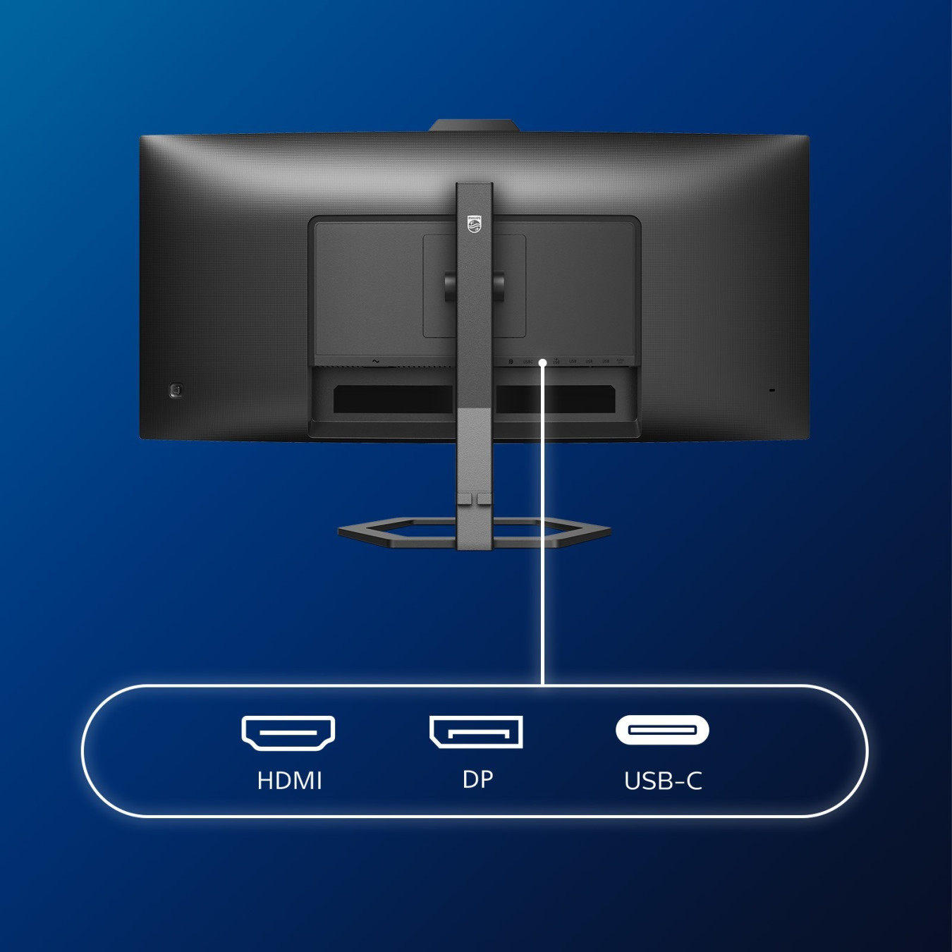 Philips 34E1C5600HE - 34 inch Curved VA Monitor, UWQHD 3440x1440, 1500R, HDMI/DP/USB-C, 100 Hz, Black