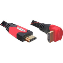 Delock HDMI A-A Cable 5m - Right-angled, Gold-plated, Black/Red — Buy in Cyprus with Fast Delivery