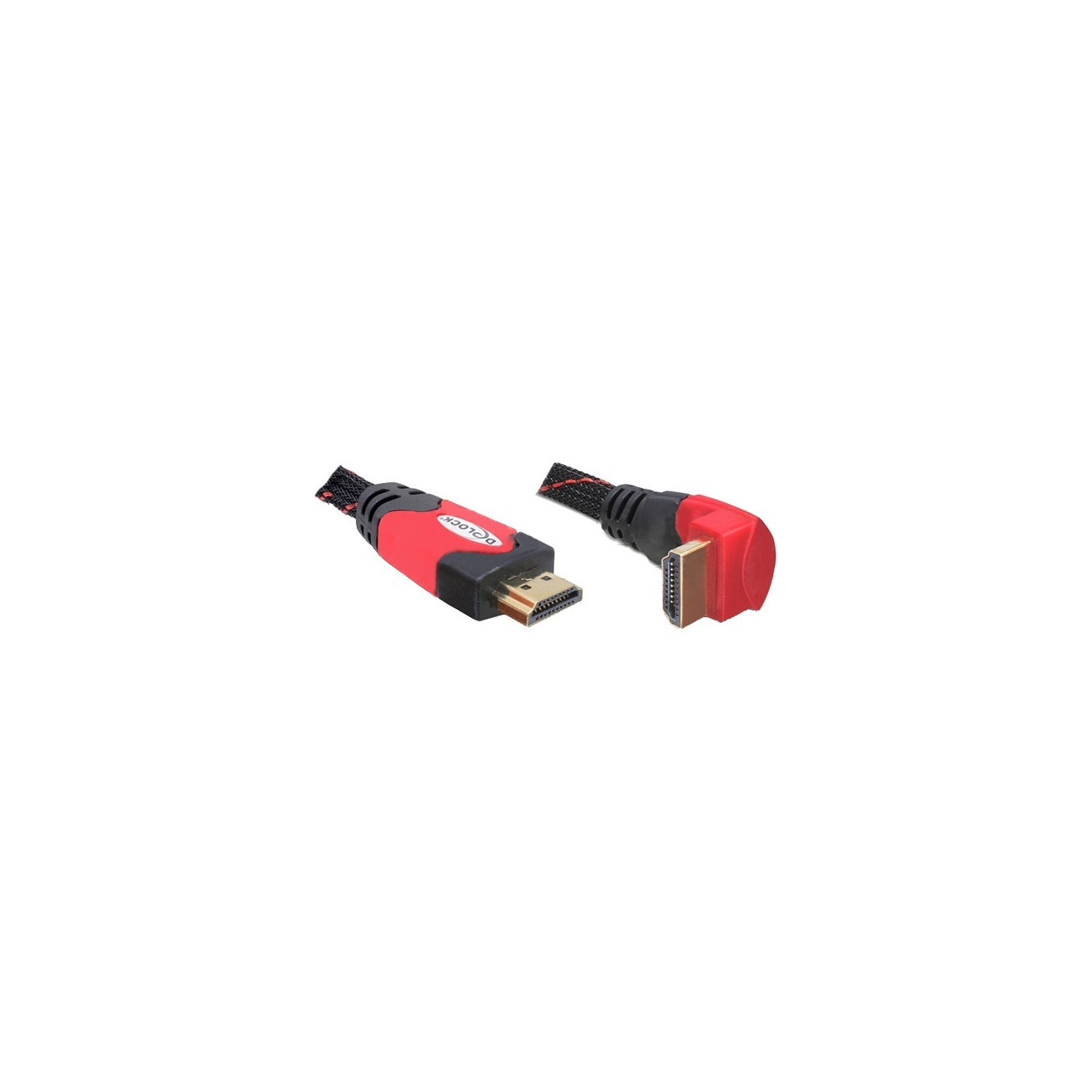 Delock HDMI A-A Cable 5m - Right-angled, Gold-plated, Black/Red — Buy in Cyprus with Fast Delivery