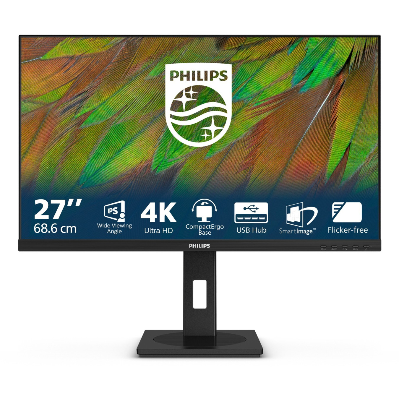 Philips 4K IPS Monitor - 27B1N3800 - 27in, 60Hz, 2xHDMI, DP, USB, Pivot, Black — Buy in Cyprus with Fast Delivery
