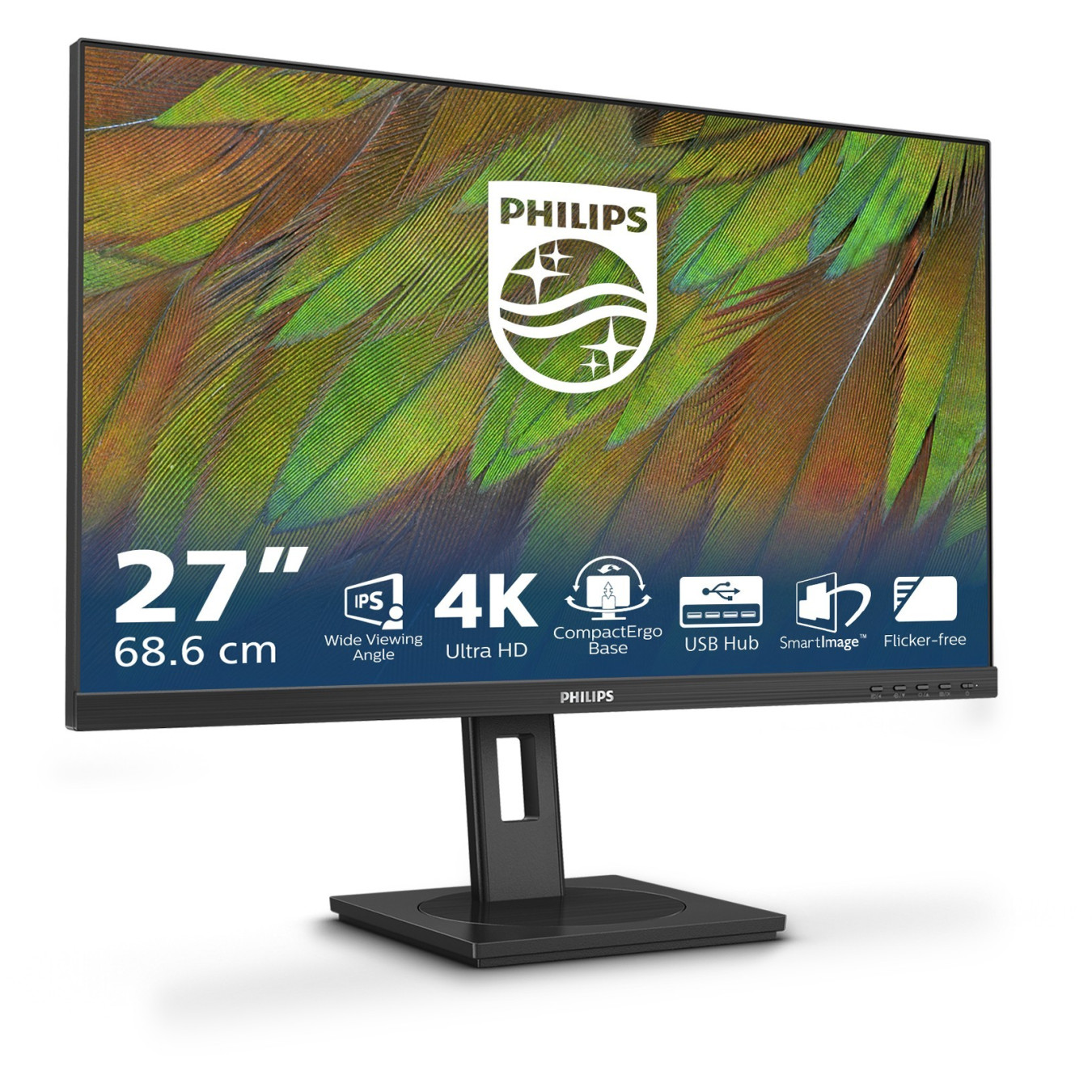 Philips 4K IPS Monitor - 27B1N3800 - 27in, 60Hz, 2xHDMI, DP, USB, Pivot, Black — Buy in Cyprus with Fast Delivery