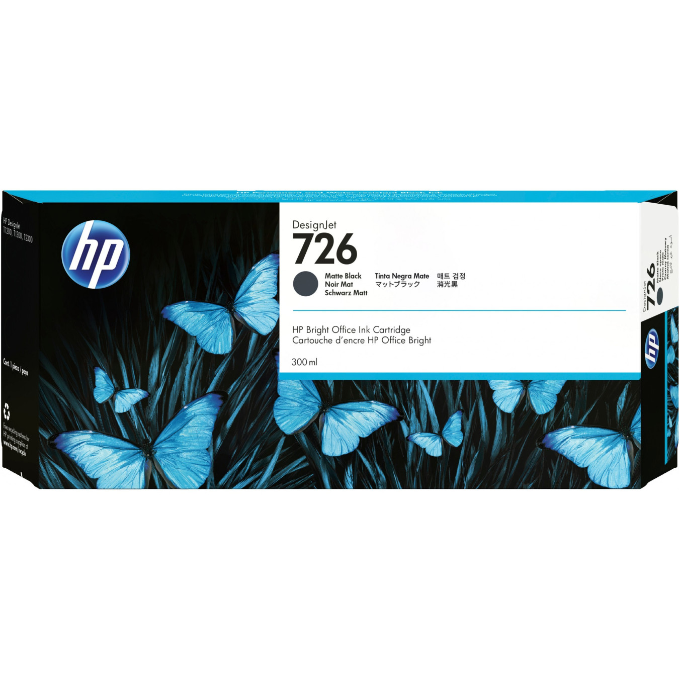 HP 726 - CH575A - Matte Black Ink Cartridge, 300ml, Original, DesignJet — Buy in Cyprus with Fast Delivery