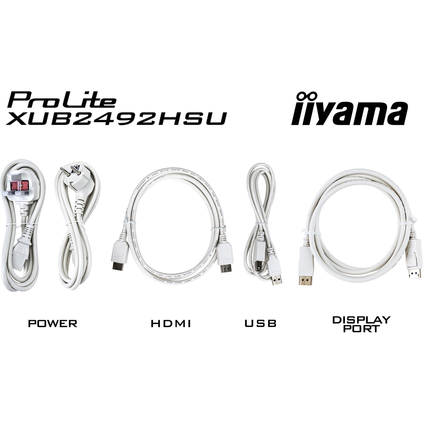 iiyama ProLite XUB2492HSU-W6 24" IPS FHD Monitor - White, 1080p, 100Hz, 0.4ms (Boxed) — Buy in Cyprus with Fast Delivery