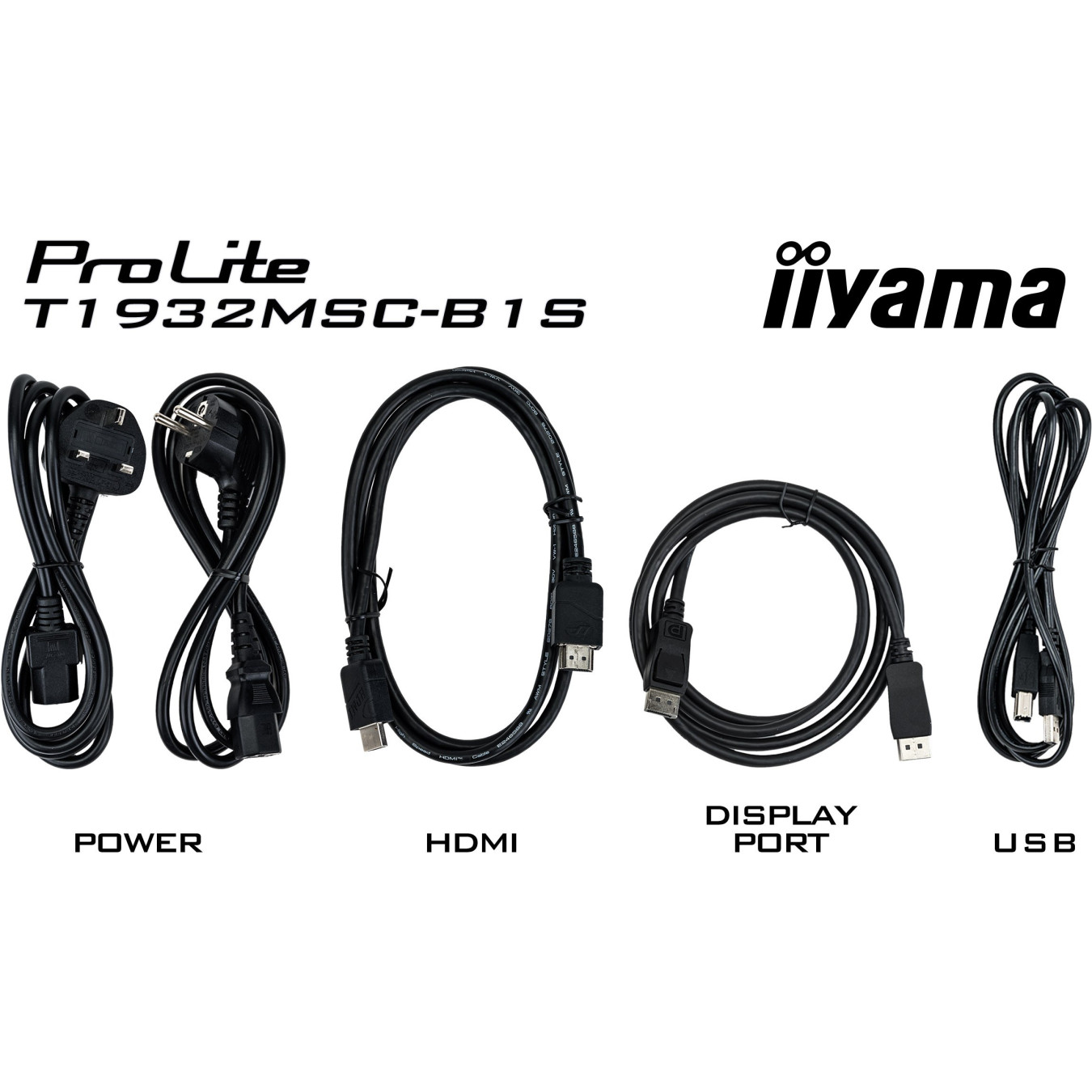 IIYAMA ProLite 19" Touch Monitor - T1932MSC-B1S - Black, IPS, 5:4, 10-point M-Touch, HDMI+DP+VGA