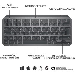 Logitech MX Keys Mini Graphite German QWERTZ LED Backlit Wireless - 920-010559 (Boxed) — Buy in Cyprus with Fast Delivery