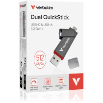 Verbatim Dual QuickStick - 32042 - Grey, 512GB, USB-A & USB-C, 3.2 Gen1 — Buy in Cyprus with Fast Delivery