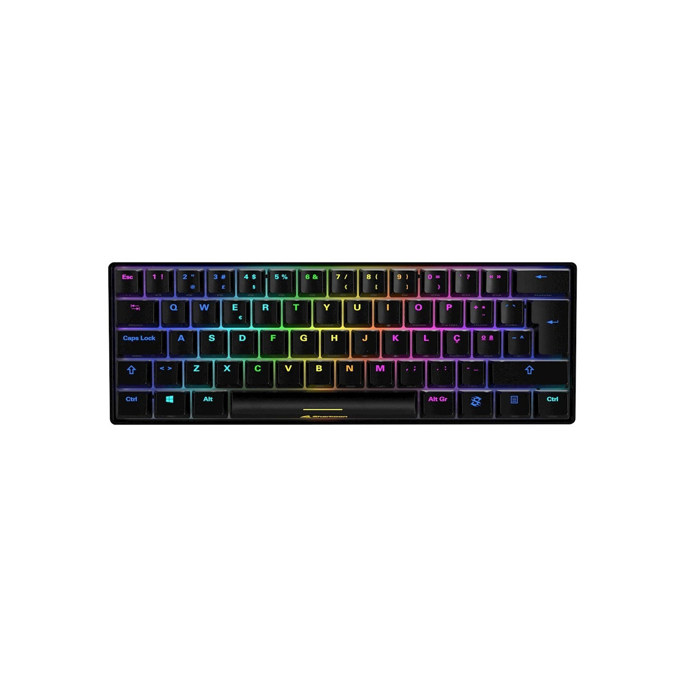Sharkoon SKILLER SGK50 S4 - SGK50 S4 - 60% wired RGB keyboard, Italian layout, Kailh Red switches, Black