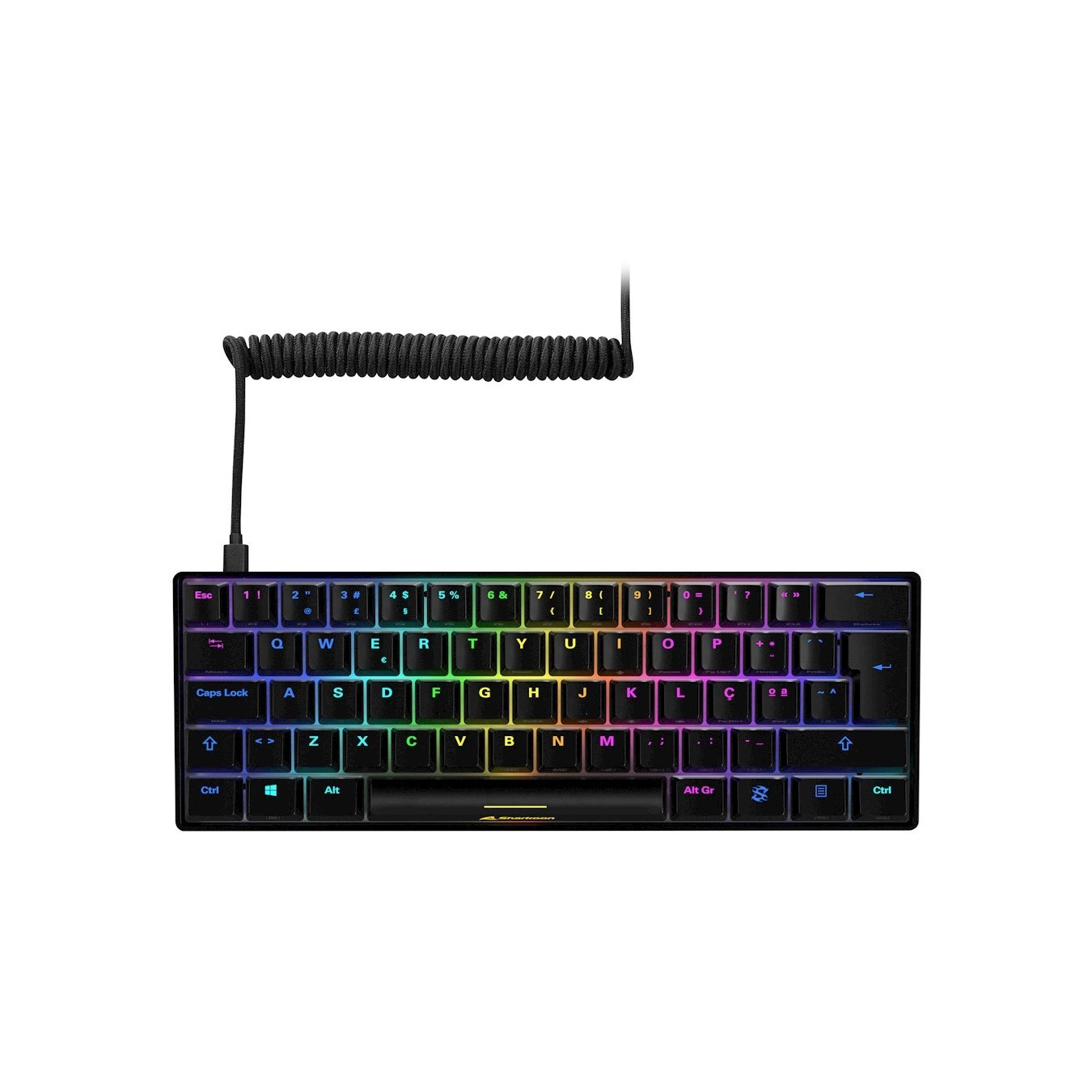 Sharkoon SKILLER SGK50 S4 - SGK50 S4 - 60% wired RGB keyboard, Italian layout, Kailh Red switches, Black