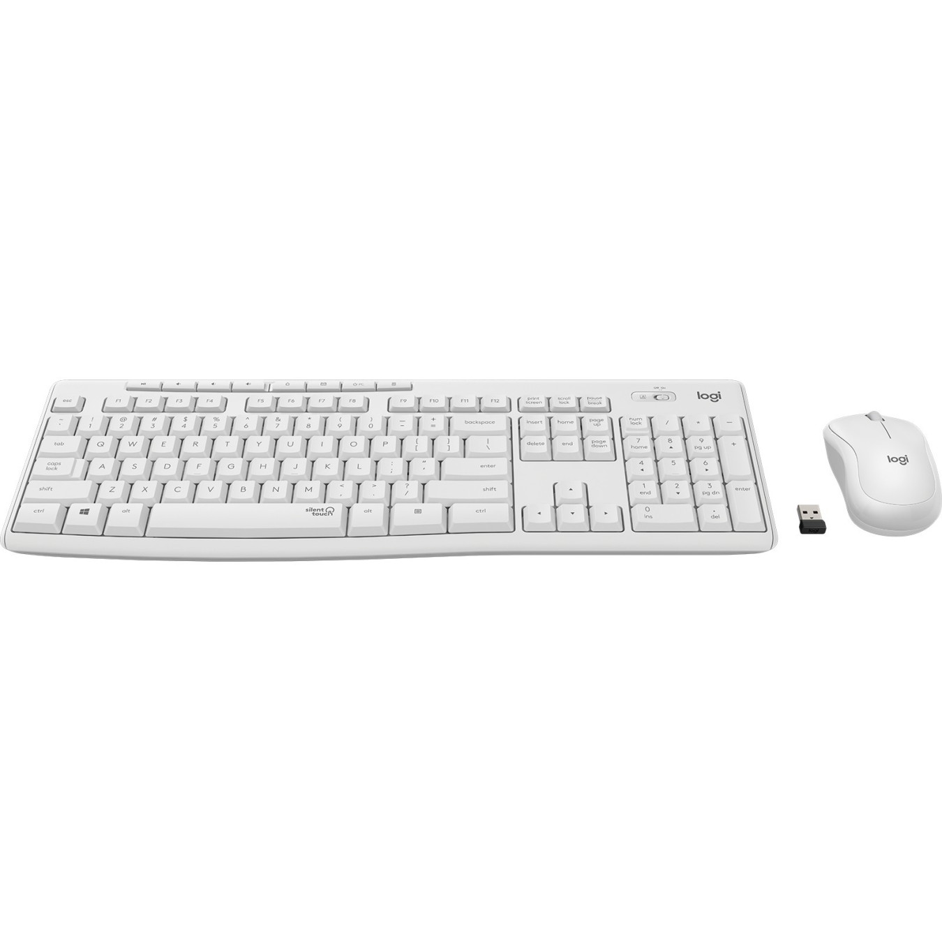 MK295 Silent Wireless Combo - MK295 - White, QWERTZ Hungarian, Full-size Keyboard + Ambidextrous Mouse, 2.4 GHz Wireless