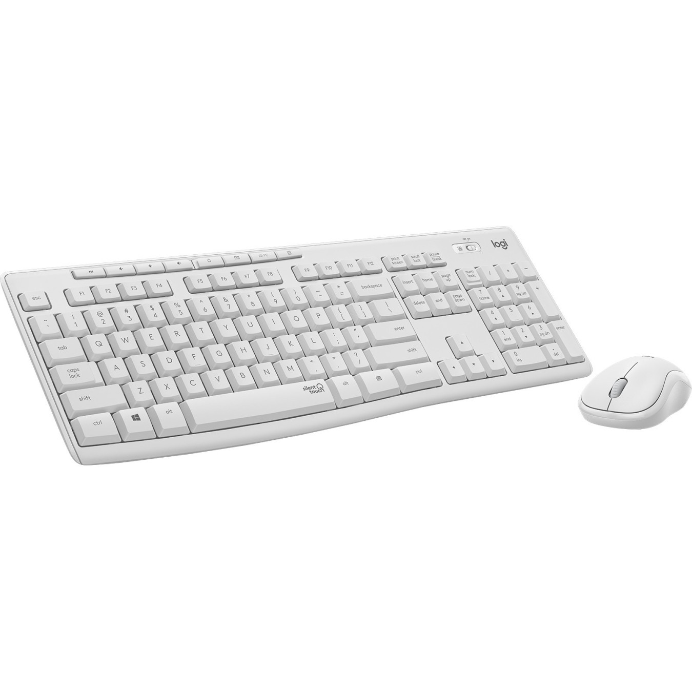 MK295 Silent Wireless Combo - MK295 - White, QWERTZ Hungarian, Full-size Keyboard + Ambidextrous Mouse, 2.4 GHz Wireless