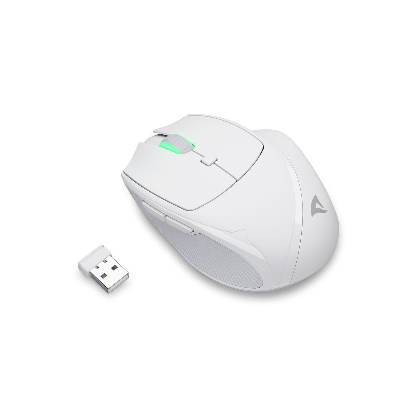 Sharkoon OfficePal M25W - M25W - Right-handed wireless optical mouse, 4000 DPI, USB-C, White