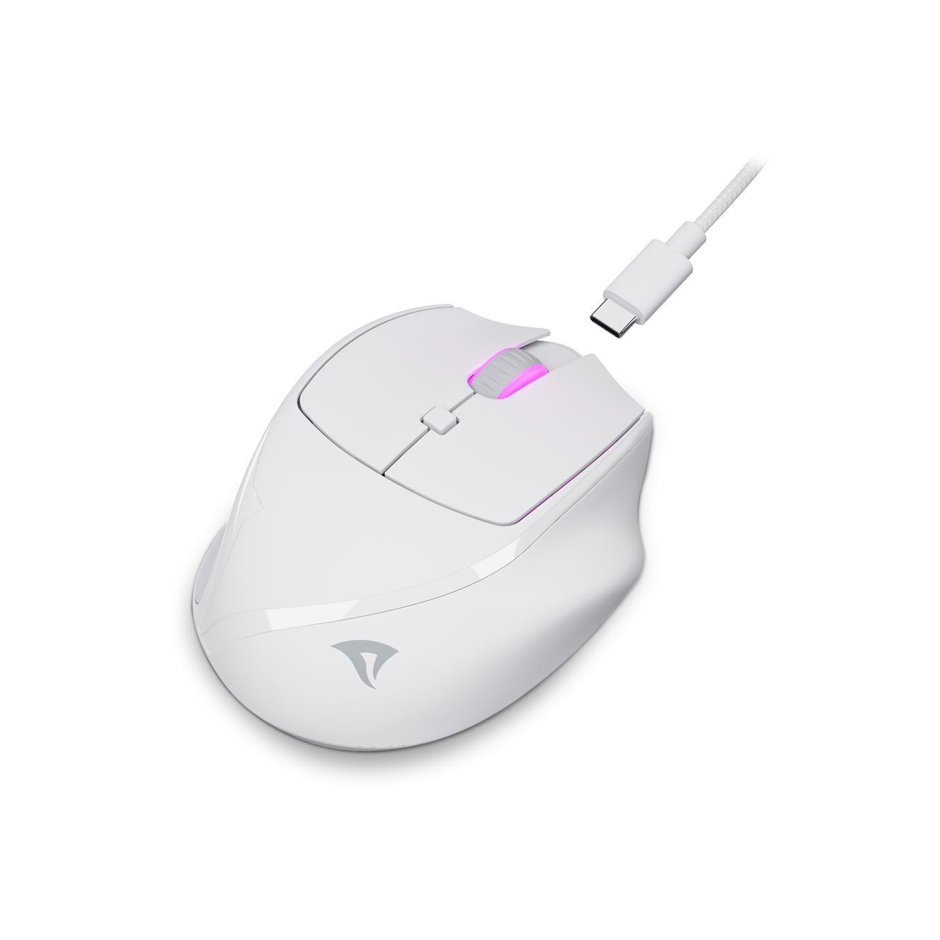 Sharkoon OfficePal M25W - M25W - Right-handed wireless optical mouse, 4000 DPI, USB-C, White