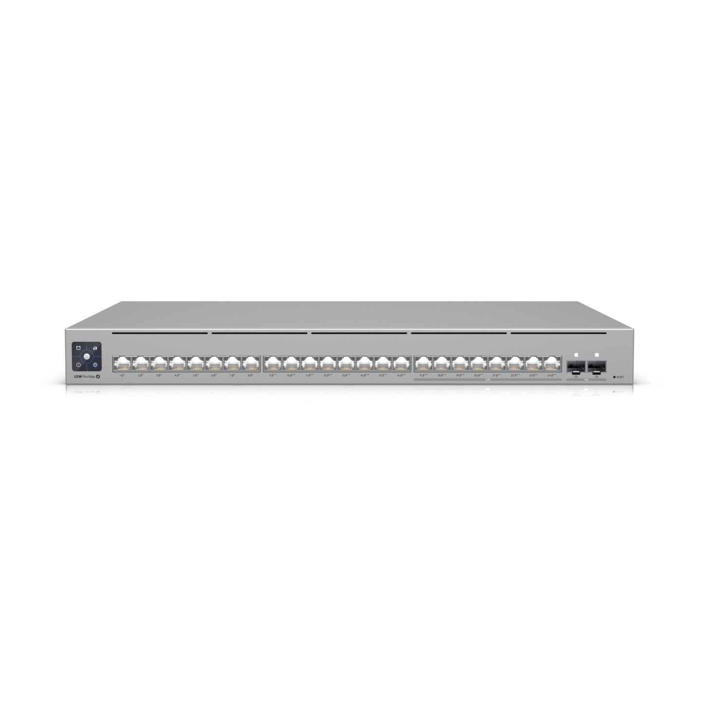 Ubiquiti UniFi USW-Pro-Max-24-PoE - Grey - L3 Managed, 24x 2.5G/1G + 2x 10G SFP+, 400W PoE, Rackmount